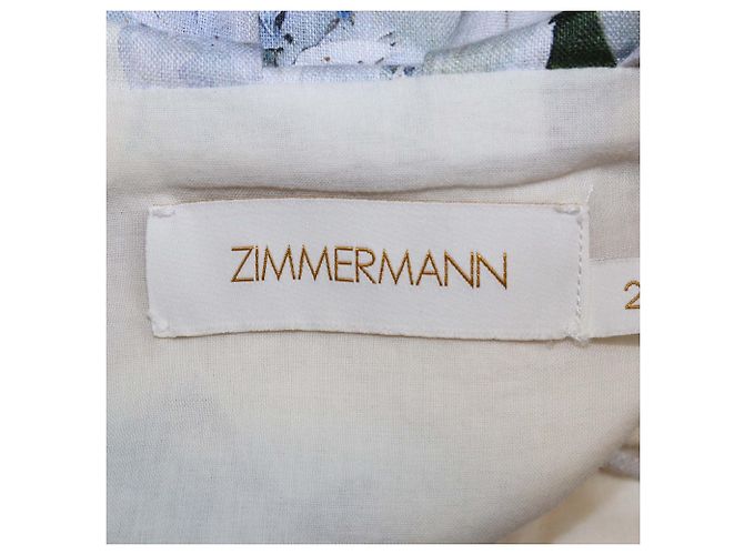 Abito mini in lino con bretelle e stampa floreale multicolore Zimmermann - vista 5