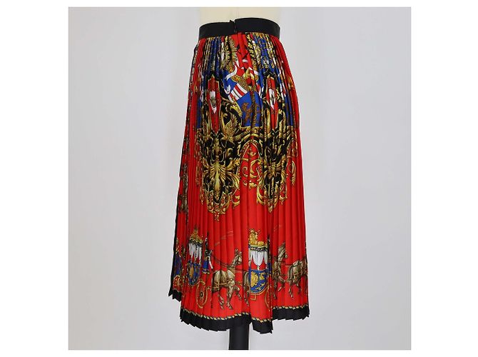 Gonna midi plissettata in seta stampata multicolore Burberry - vista 2