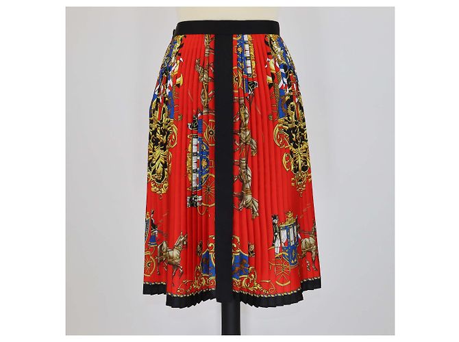 Gonna midi plissettata in seta stampata multicolore Burberry - vista 3