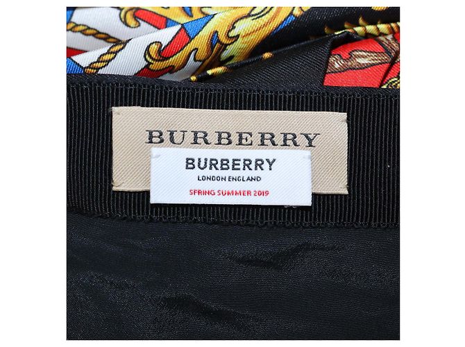 Gonna midi plissettata in seta stampata multicolore Burberry - vista 5