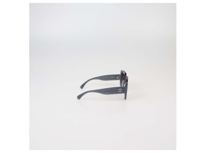 Chanel Grey/Black Acetate Gradient CC Crystal Square Sunglasses - view 3