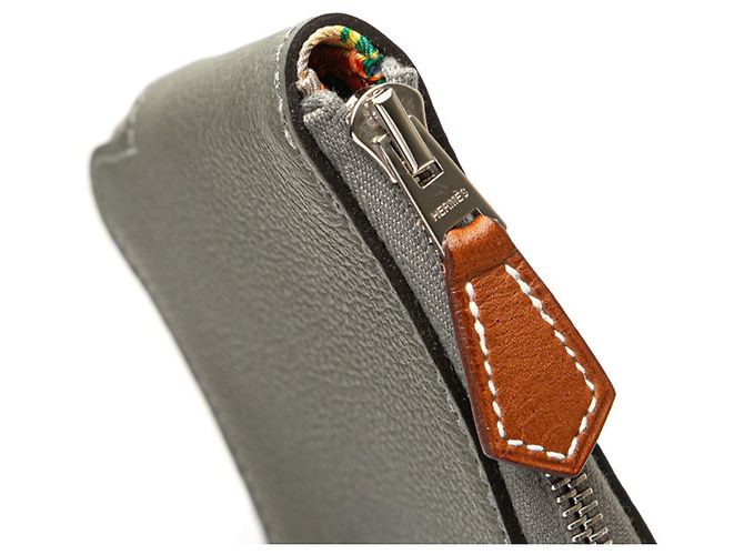 Monedero Azap Silkin de Hermès Castaño - vista 6