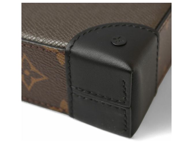 Pochette Steamer Monogram Taiga Louis Vuitton Marrone Cachi - vista 10