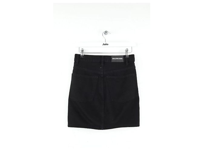 Balenciaga Mini falda negra de algodón Negro - vista 3