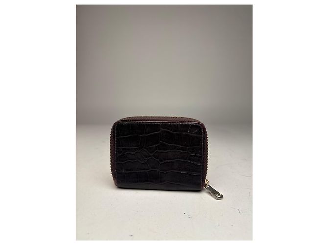 Vintage APC leather Wallet Crocodile Emblossed Purple - view 2