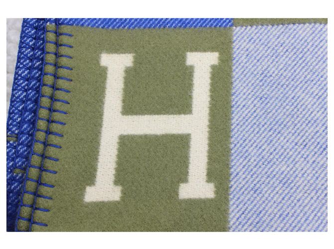 Plaid da Divano Avalon III di Hermès Blu Crudo Cachi - vista 7