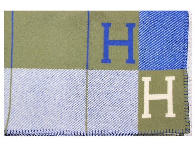 Plaid da Divano Avalon III di Hermès Blu Crudo Cachi - vista 9