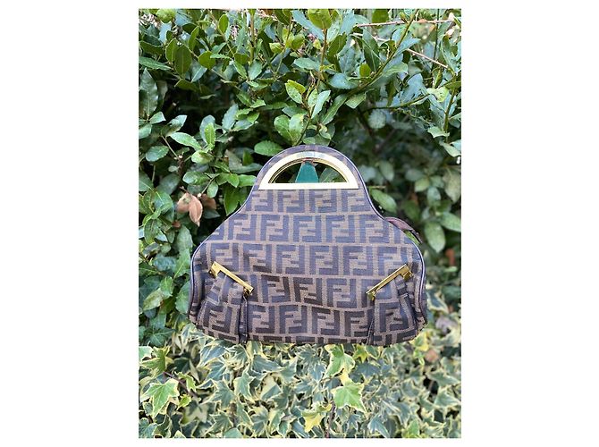 Selleria Fendi Pumpkin Handtasche aus Stoff Mehrfarbig - Ansicht 12