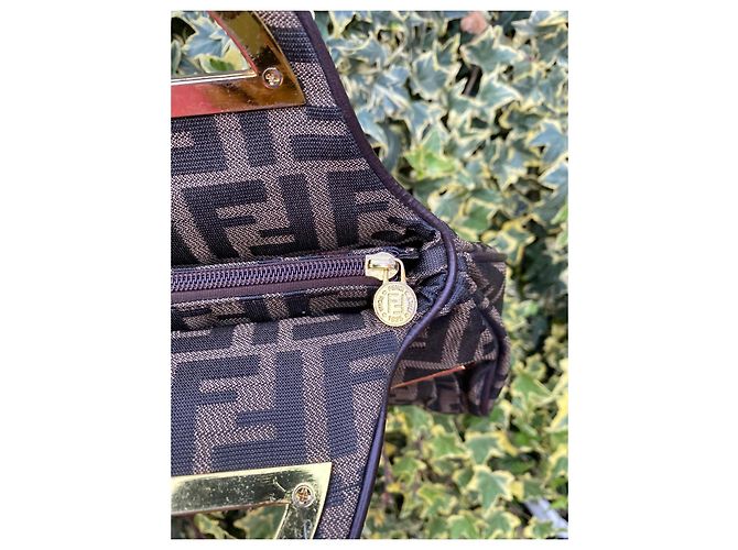 Selleria Fendi Pumpkin Handtasche aus Stoff Mehrfarbig - Ansicht 5