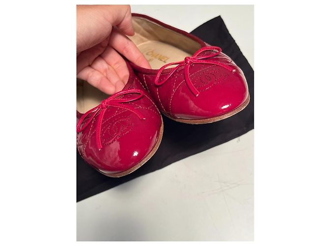Chanel Ballerinas aus Lackleder Rot - Ansicht 2