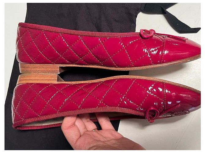 Chanel Ballerinas aus Lackleder Rot - Ansicht 4
