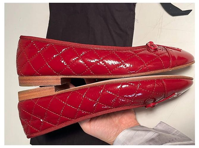 Chanel Ballerinas aus Lackleder Rot - Ansicht 5