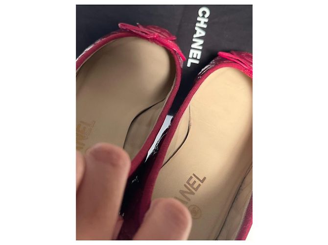 Chanel Ballerinas aus Lackleder Rot - Ansicht 9