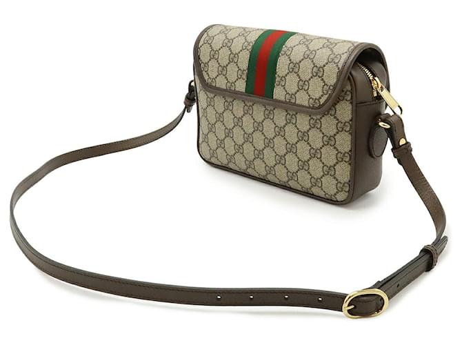 Borsa a Spalla Piccola Gucci Ophidia GG Supreme Marrone Beige - vista 2