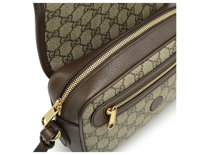 Borsa a Spalla Piccola Gucci Ophidia GG Supreme Marrone Beige - vista 5