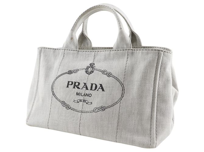 Borsa Prada Canapa in denim grigio chiaro - vista 2