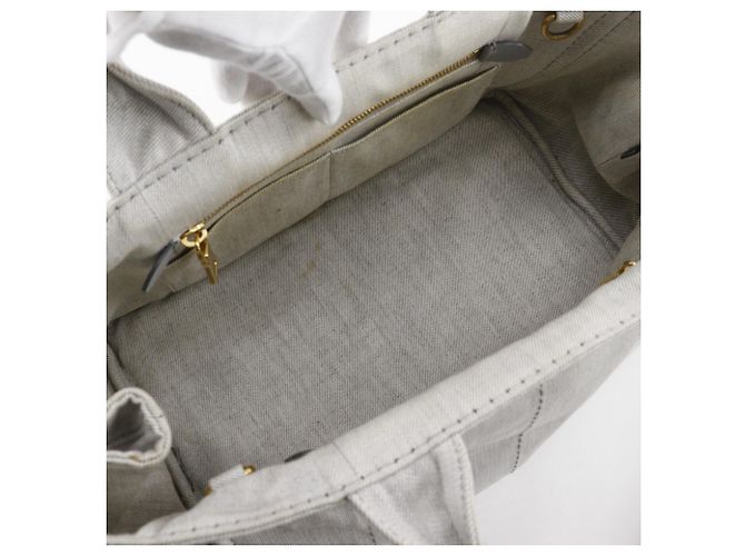Borsa Prada Canapa in denim grigio chiaro - vista 6