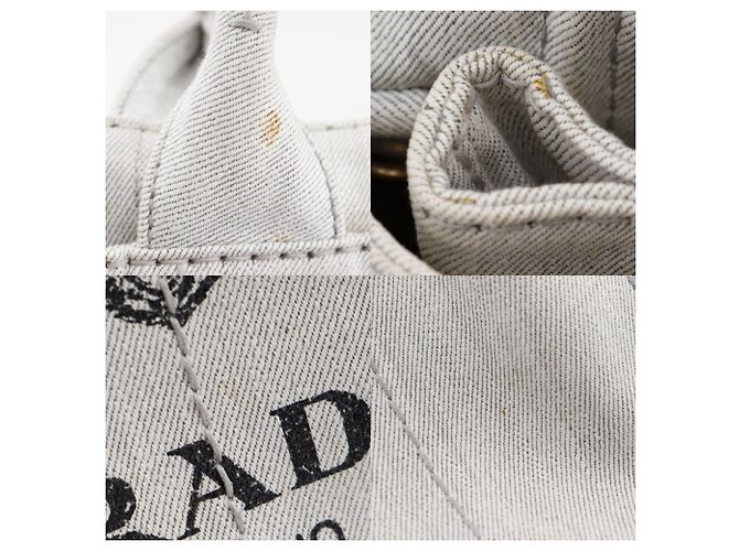 Borsa Prada Canapa in denim grigio chiaro - vista 9