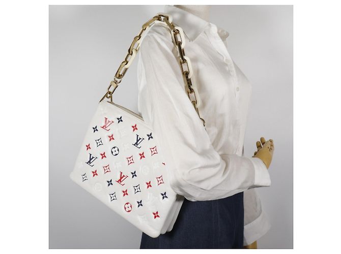 Louis Vuitton Kussan PM Shoulder Bag White Red Navy blue - view 19