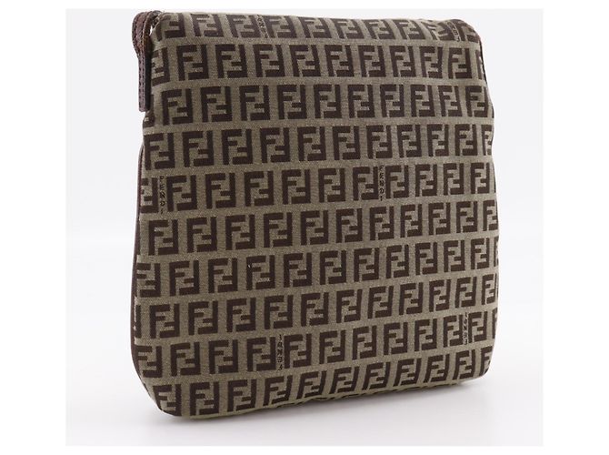 Borsa a Spalla Fendi Zucchino Marrone - vista 3