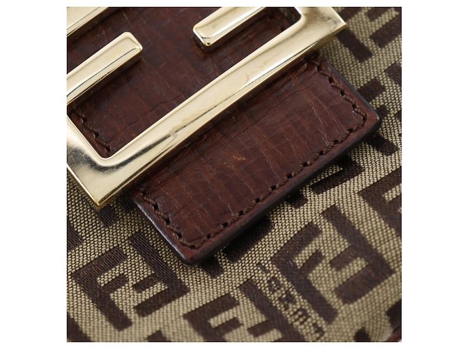 Borsa a Spalla Fendi Zucchino Marrone - vista 9
