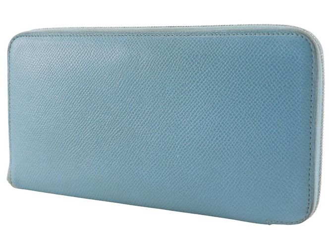Hermès Azap Seidenlangbörse aus hellblauem Epsom-Leder - Ansicht 2