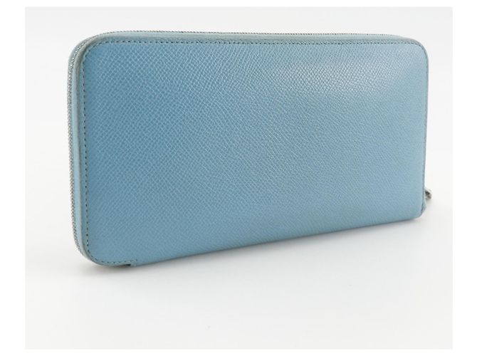 Hermès Azap Seidenlangbörse aus hellblauem Epsom-Leder - Ansicht 3