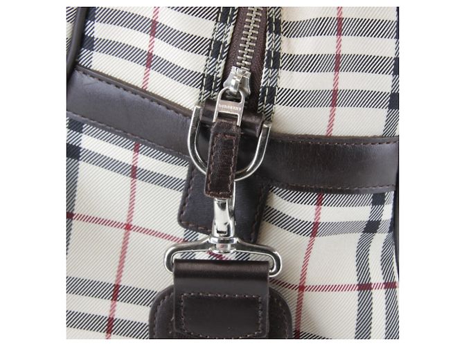 Borsa Boston in tela beige Burberry - vista 11