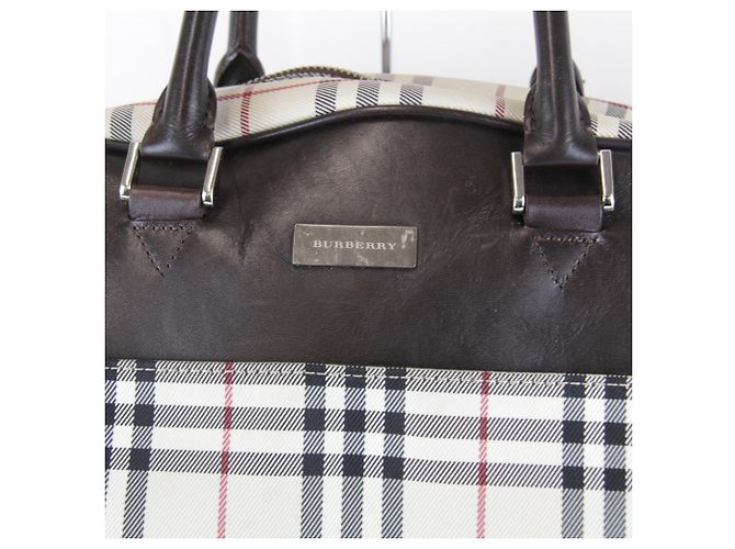 Borsa Boston in tela beige Burberry - vista 12
