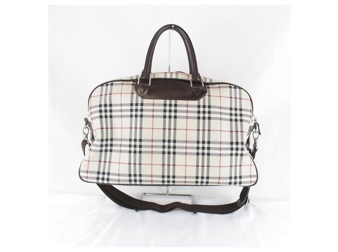 Borsa Boston in tela beige Burberry - vista 2
