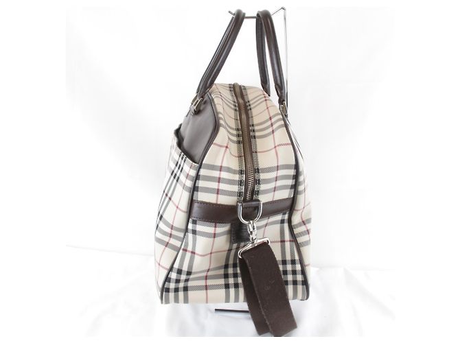 Borsa Boston in tela beige Burberry - vista 3