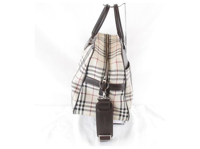 Borsa Boston in tela beige Burberry - vista 4