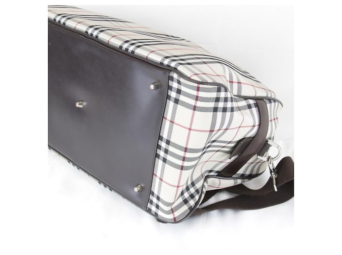 Borsa Boston in tela beige Burberry - vista 5