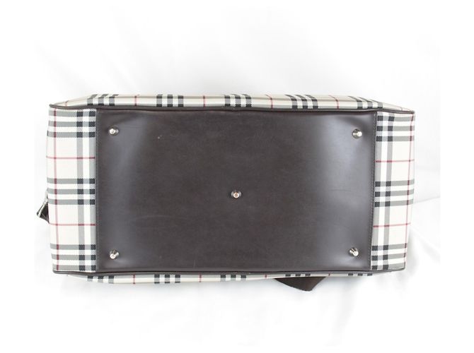 Borsa Boston in tela beige Burberry - vista 7