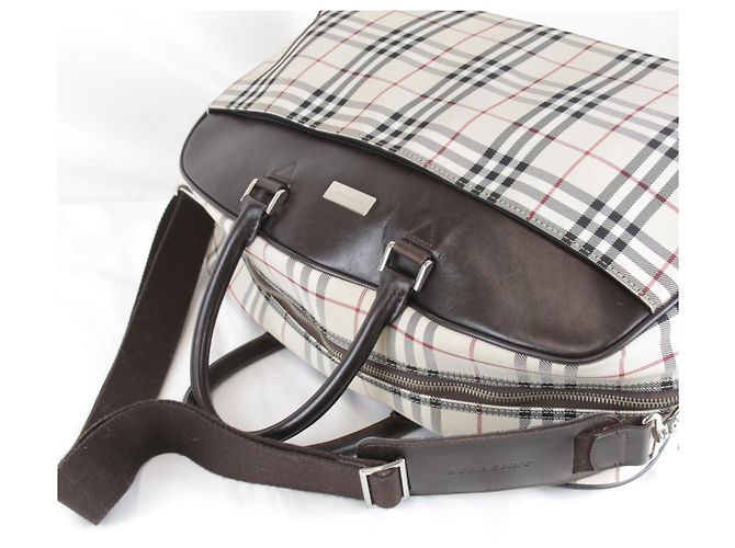 Borsa Boston in tela beige Burberry - vista 8