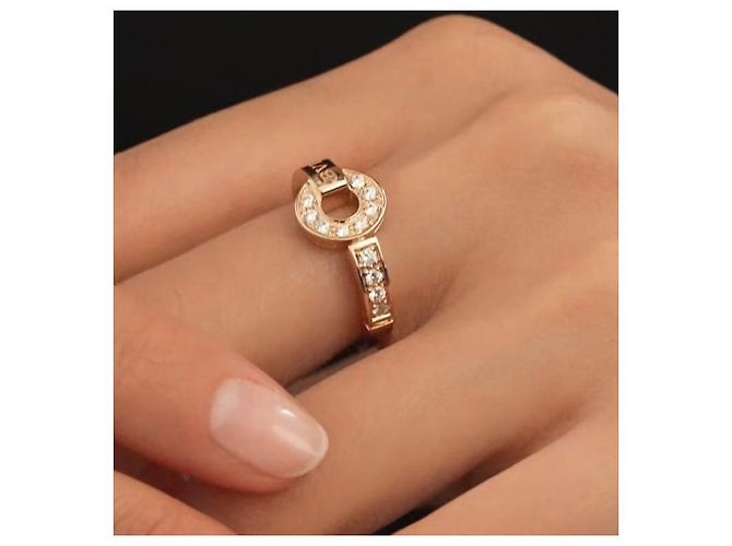 Anello Bulgari Bvlgari 12 diamanti oro rosa D'oro - vista 2