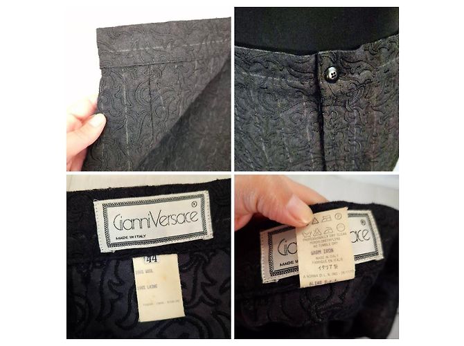 Gianni Versace gonna ricamata 1980s Nero - vista 10