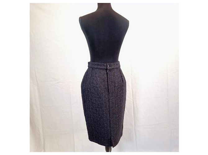 Gianni Versace gonna ricamata 1980s Nero - vista 2
