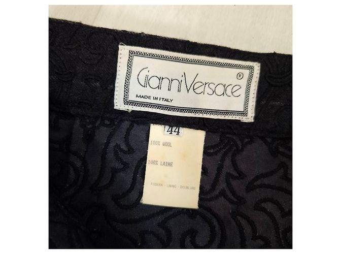 Gianni Versace gonna ricamata 1980s Nero - vista 3