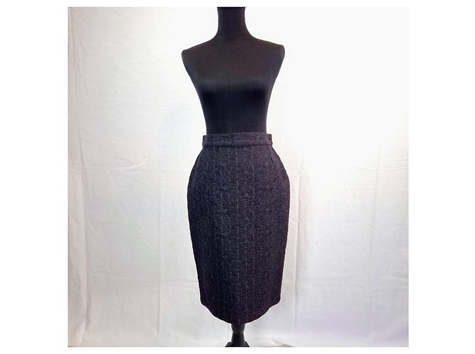 Gianni Versace gonna ricamata 1980s Nero - vista 6
