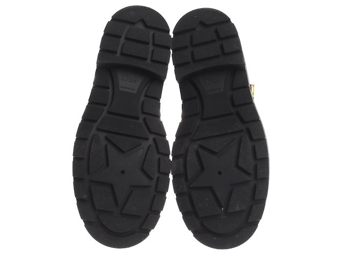 Botas Dior de cuero de ternera liso negro con hebilla CD Talla 40 - vista 4