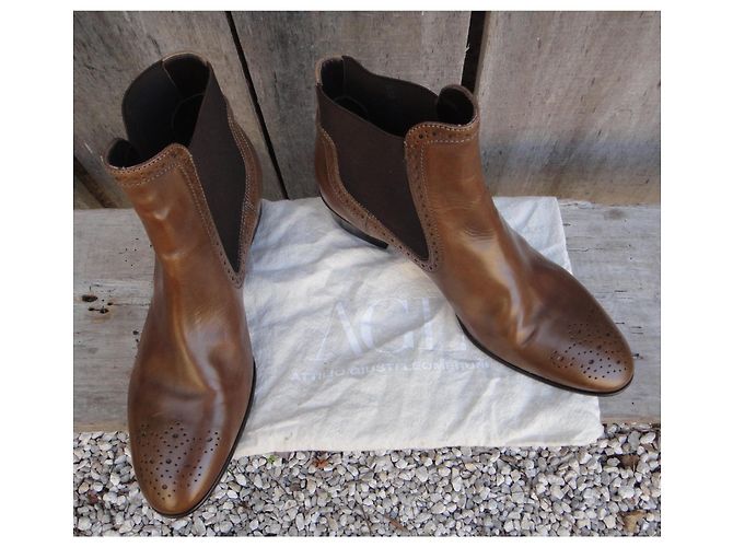 Autre Marque Botines AGL de cuero marrón claro - vista 4