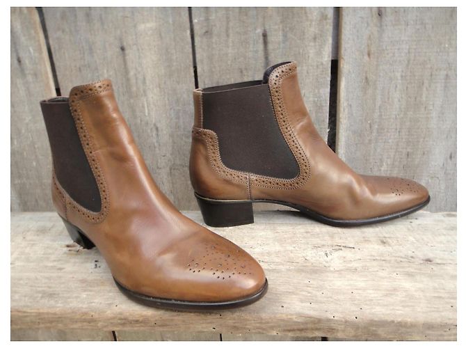 Autre Marque Botines AGL de cuero marrón claro - vista 8