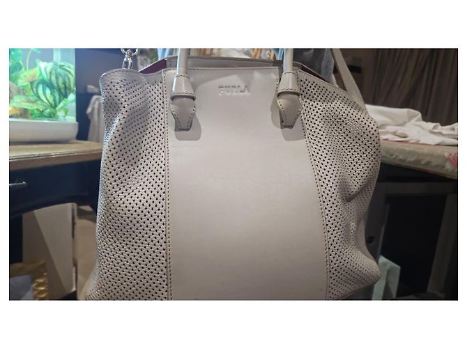 Borsa a mano Furla in pelle bianca Bianco Bianco sporco - vista 2