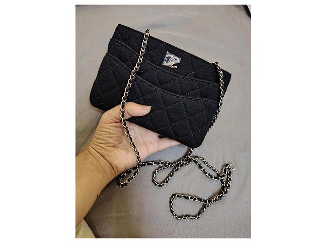Borsa Chanel in tessuto nero - vista 2