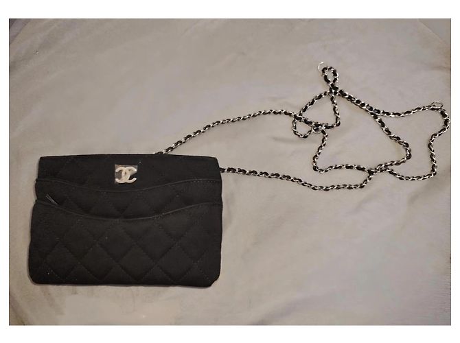Borsa Chanel in tessuto nero - vista 4