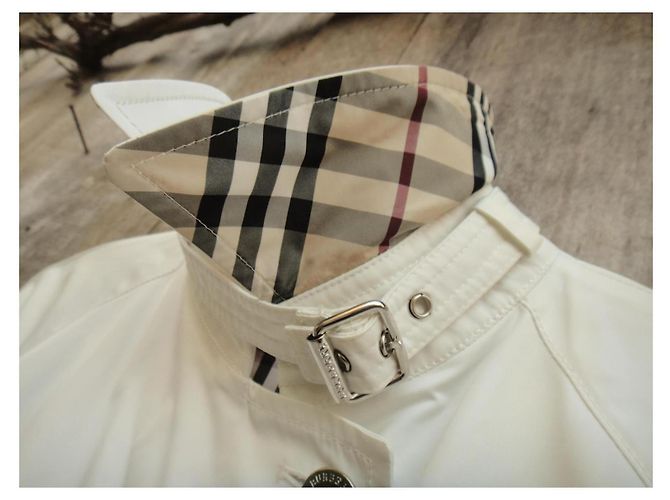 Burberry London Trenchcoat Weiß Polyester - Ansicht 5