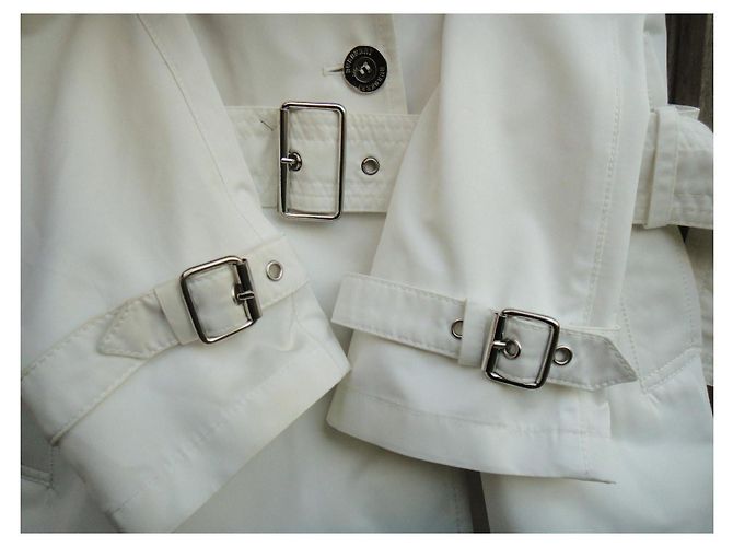 Burberry London Trenchcoat Weiß Polyester - Ansicht 9