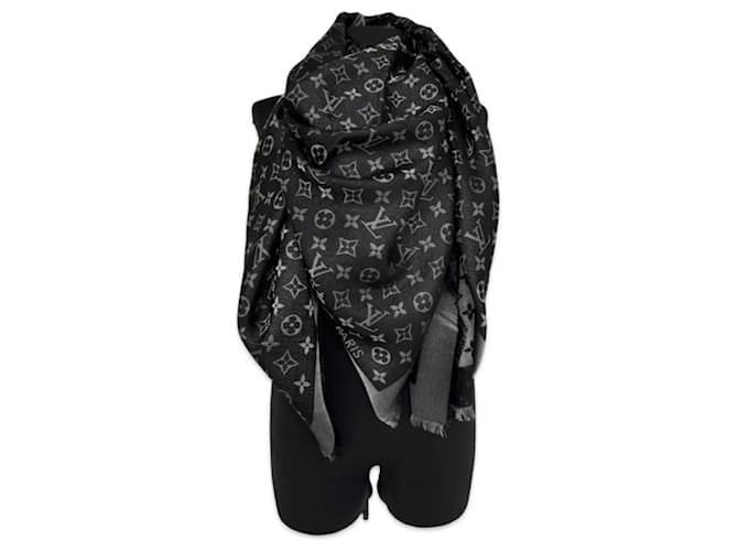 Sciarpa Louis Vuitton modello monogram SHINE M75123 Nero - vista 6