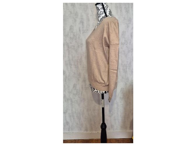 Pull feminino Bellerose bege com decote em V Tamanho 2 (38 / M) - vista 4